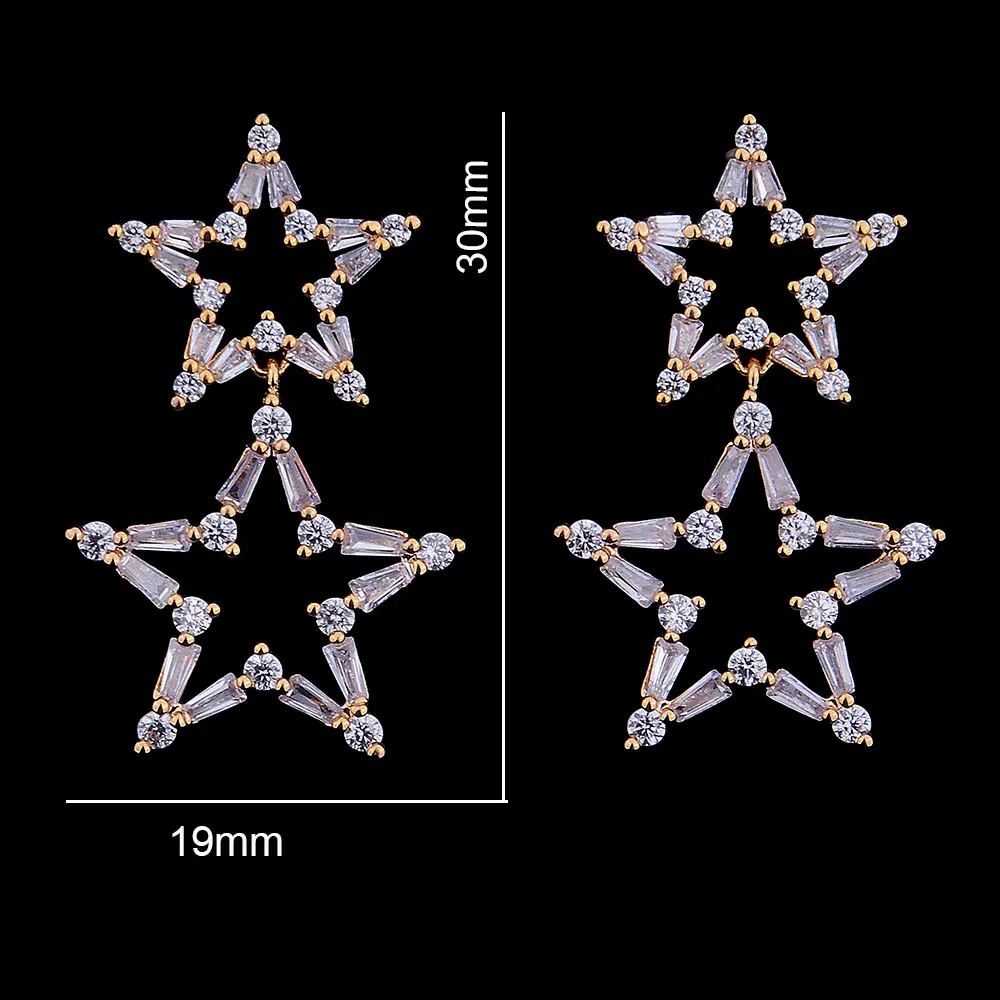 Роскошные Модные серьги GODKI со звездами и фианитами диаметром 30 мм Naija для