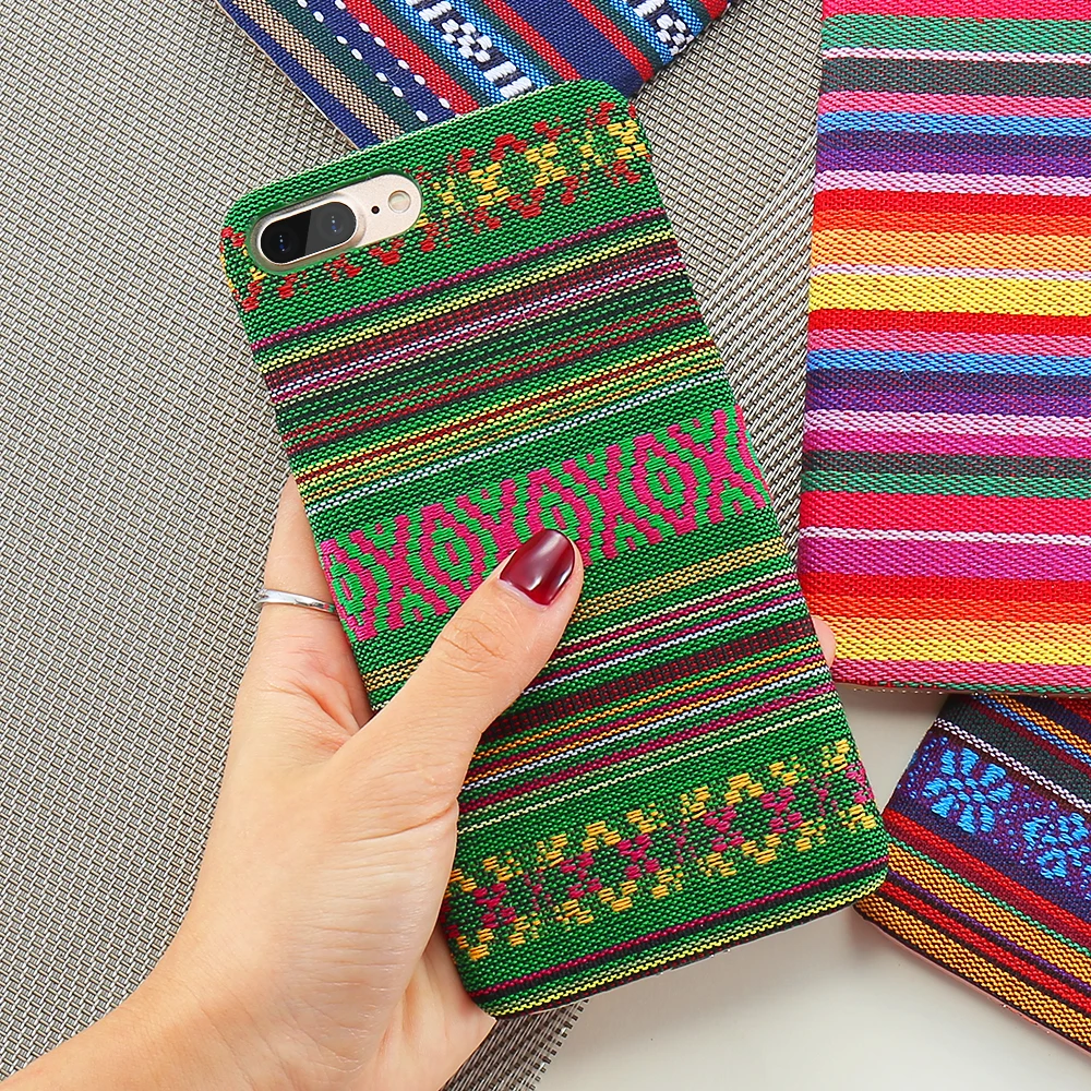 Красочный чехол KISSCASE в богемном стиле для iPhone 7 8 Plus клетку + жесткий из