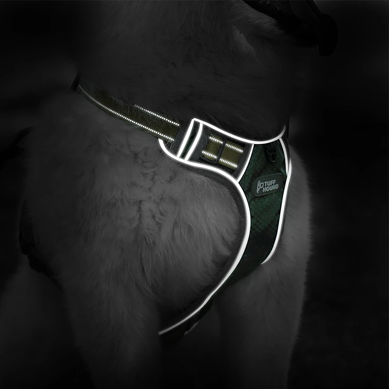 Шлейка для собак TUFF HOUND регулируемый светоотражающий нейлоновый поводок