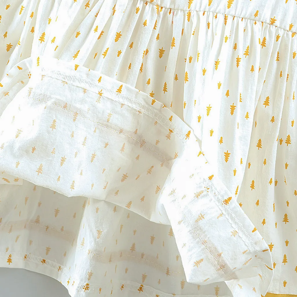 Lace-trimmed princess dress Toddler Kid Baby Girl Dot Printed Cartoon Bunny Party Princess Dress Clothing girl #06 | Детская одежда и