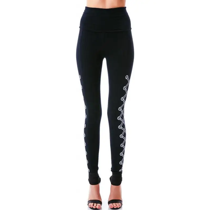 Joy Capita 2017 Casual print Pants Women Leggings Fitness black High waist elastic Skinny Leggins | Женская одежда