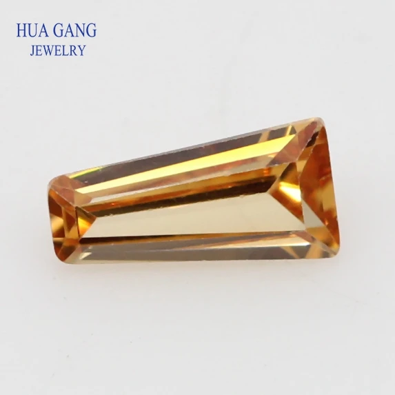 

50PCS Champagne CZ Stone Ladder Shape Brilliant Cut Synthetic Gems Cubic Zirconia For Jewelry Size 2x1.25x1~8x4x2mm