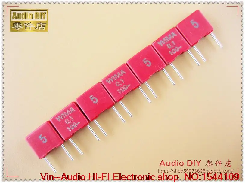 2020 hot sale 10pcs/20pcs Red MKS2 WIMA series 0.1uF/100V 5% film capacitors (100nF 104, original box) FREE SHIPPING