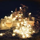Гибкая Гирлянда-светильник в форме шара с аккумулятором, настенный светильник для сада, украшения на Рождество, вечерние гирлянды для улицы