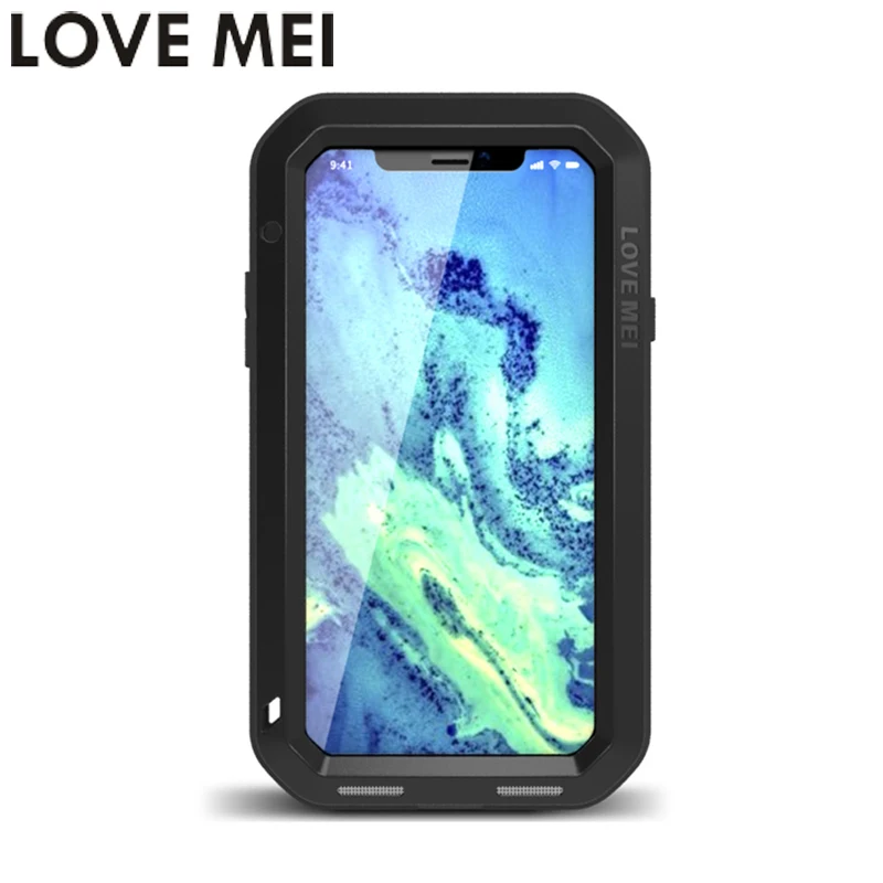 LOVE MEI Powerful Case for iPhone XS X 10 iPhoneX Heavy Duty Shockproof Quality TPU &amp Hard Metal Cover Toughened Glass | Мобильные