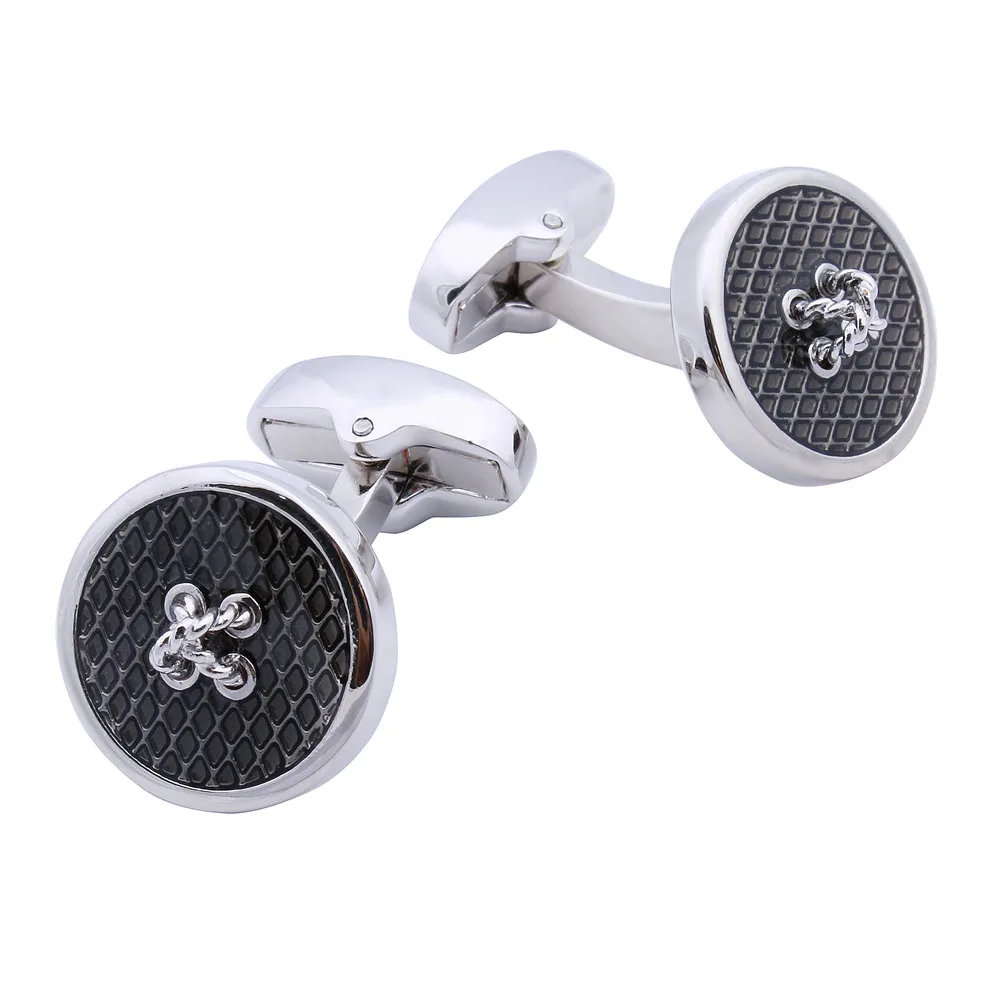 Популярные трендовые круглые запонки модные китайские с узлом эмаль вечный