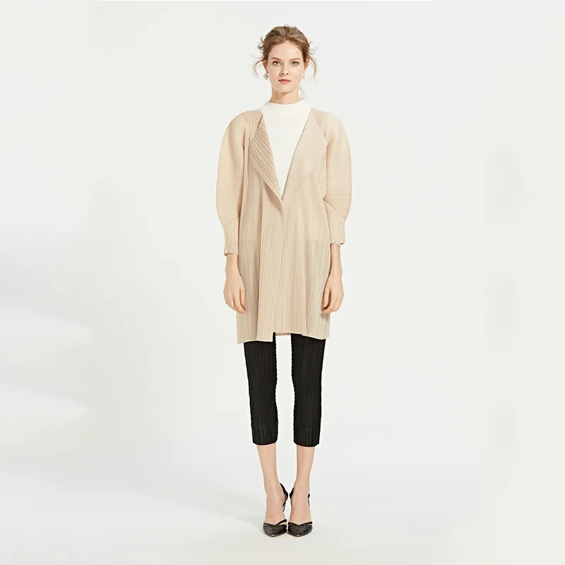 Женский Тренч Changpleat однотонный с рукавом летучая мышь плиссированный большого