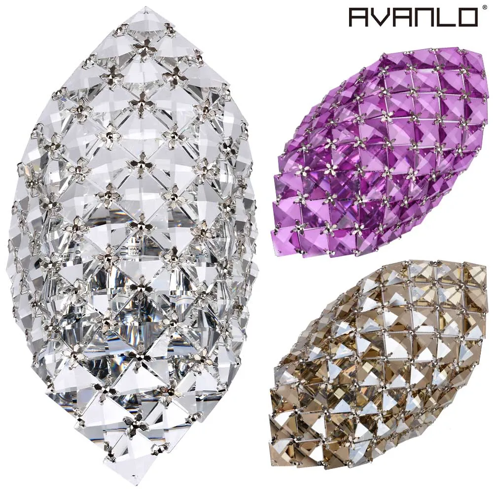 

Crystal Modern Wall Lamp Sconce LED Wall Light Fixture For Home Bedroom Hallway Indoor Lighting Clear /purple/amber AC110-240V