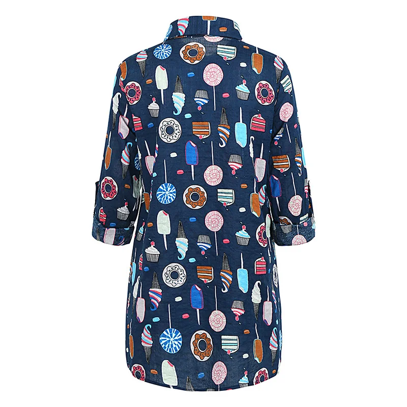 Romacci Женская милая длинная рубашка для мороженого сладостей принтом Одежда с