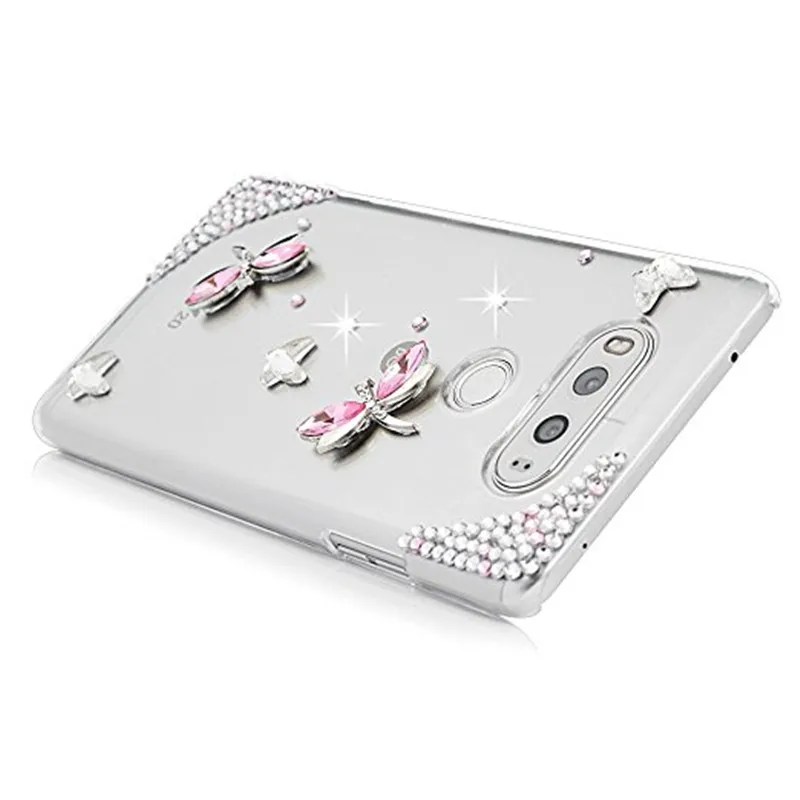 Luxury 3D Bling Rhinestone Butterfly Diamonds Case for LG V30 V20 V10 G5 G6 G8S K10 K8 2018 Q6 Q7 Stylo 4 G3 G4 Stylus 3 Plus |