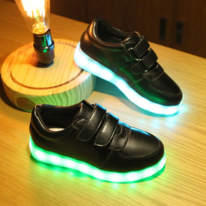 Led Luminous Shoes Glowing Children Sneakers Baby Boys Girl Fashion Light Up Casual kids 7 Colors USB Charge LED Simulation Sole | Детская