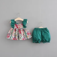 newborn baby girls clothes set summer sleeveless floral topspants 2pcs girl clothing outfits 1 6m