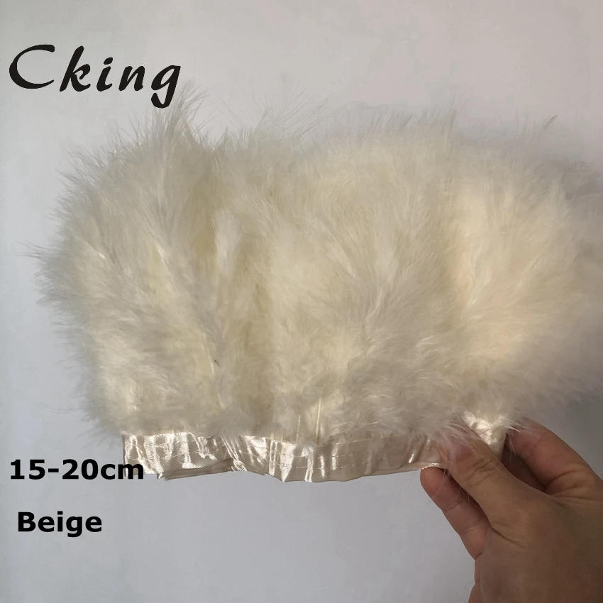 Оптовая продажа 10 метров пушистые красивые белые турецкие перья Лента бахрома 6 8