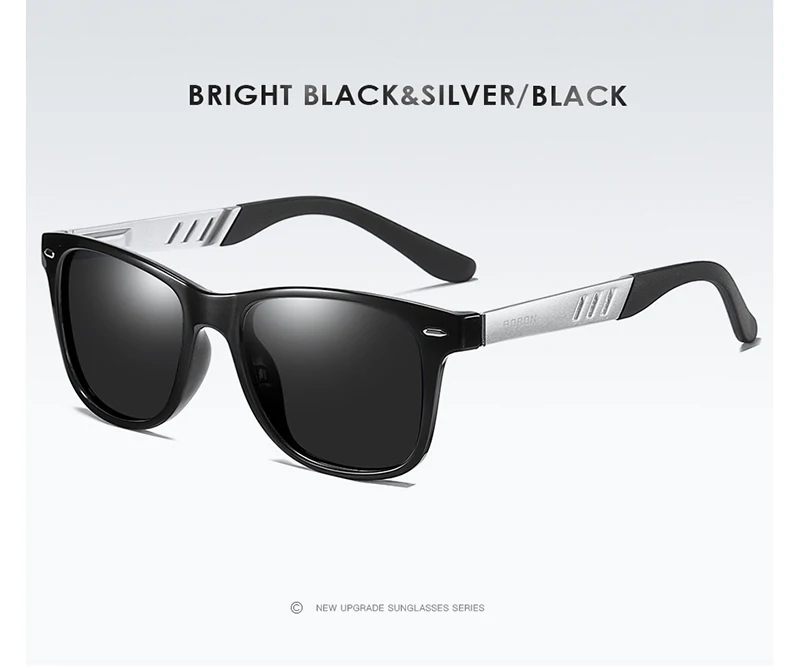 Black Silver -Black Новинка, поляризованные солнцезащитные очки для мужчин и женщин, для вождения, очки ночного видения, модные солнцезащитные очки, UV400, gafas de sol hombre - Цвет линз: Black Silver -Black