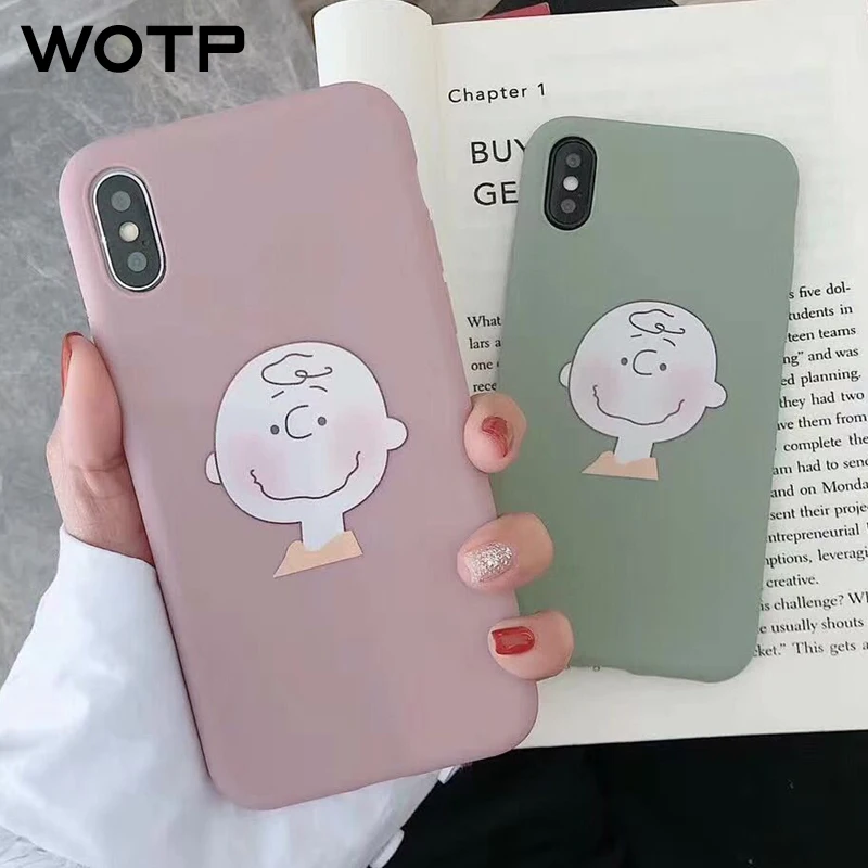 WOTP Cute Cartoon Couple Soft TPU Phone Case For iPhone 8 Plus 6 6S 7 X Fashion INS Back Cover iphone XR XS Max Capa Fundas |