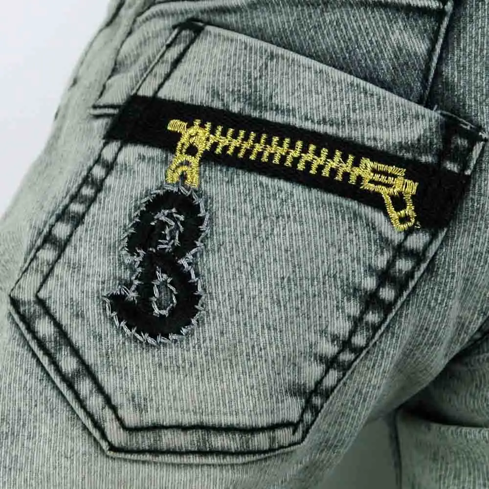 Джинсы для мальчиков-подростков детские джинсовые Капри брюки с вышивкой и