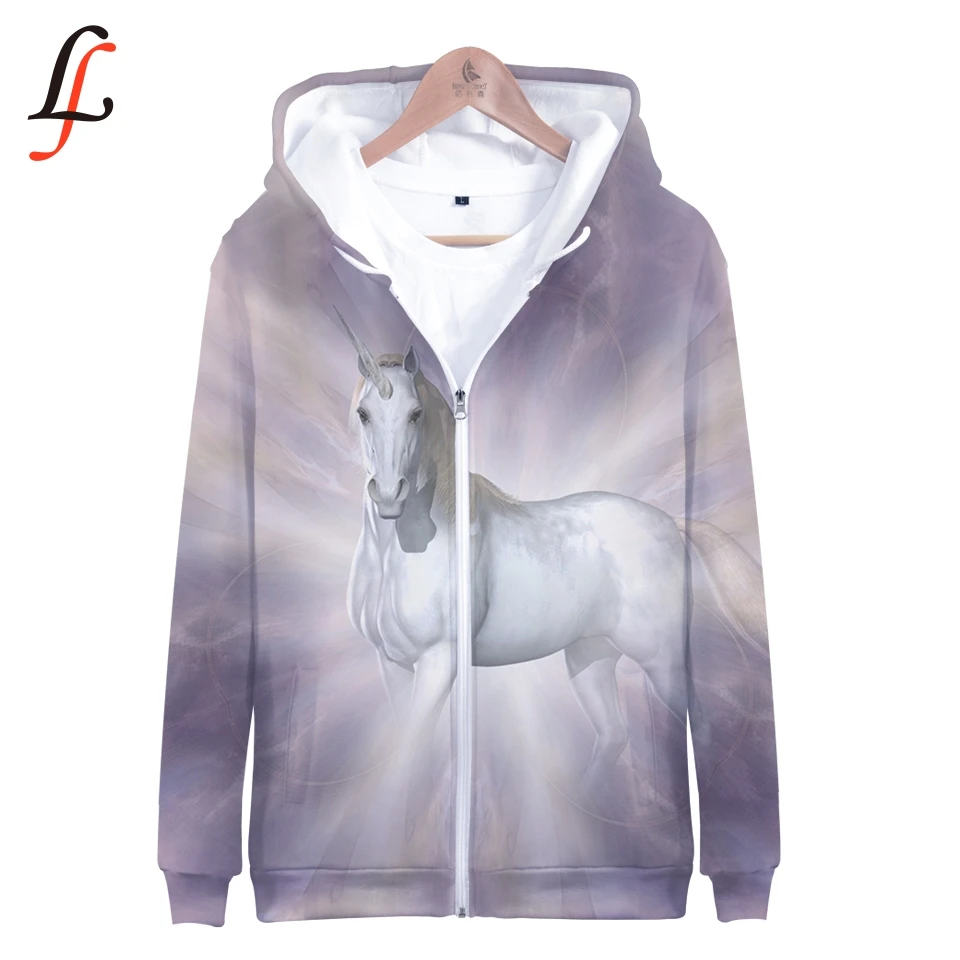 Unicorn 3D Harajuku K Pop Zipper up Hoodies Sweatshirts harajuku Sweatshirt Tops Casual Pullover Streetwear Moletom 2019 |