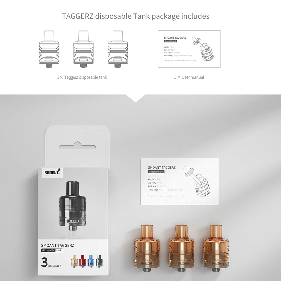 Оригинальный атомайзер Smoant Taggerz RDA диаметром 22 мм емкость 2 мл б/у сетка KA1 катушка