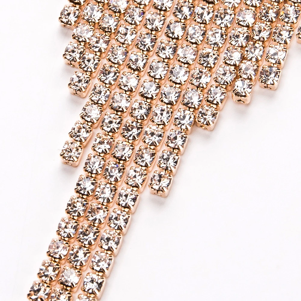 Блестящая кисточка длинный кулон Эффектные серьги капли для женщин богемные