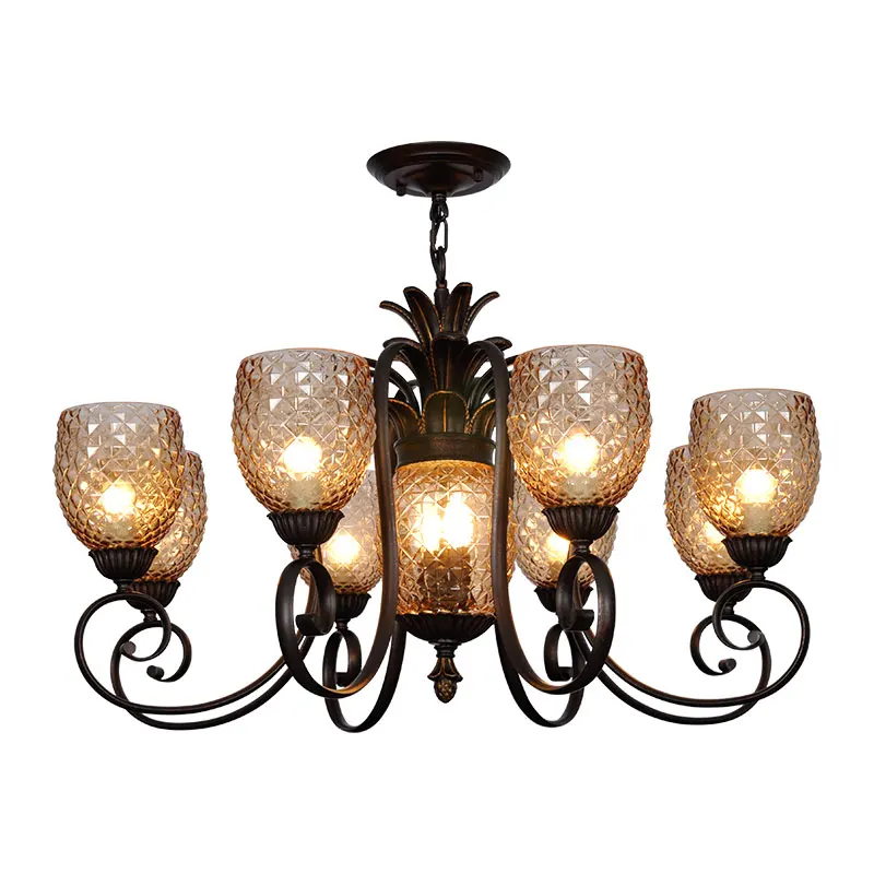 Настенный светильник в форме ананаса Американский люстра гостиная лампа