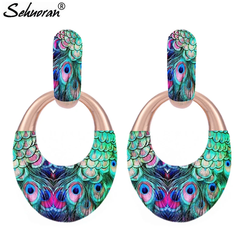 

Sehuoran Oval Pendients Boho Drop Earrings For Woman Big Earrings Statement Earrings Fashion Jewelry