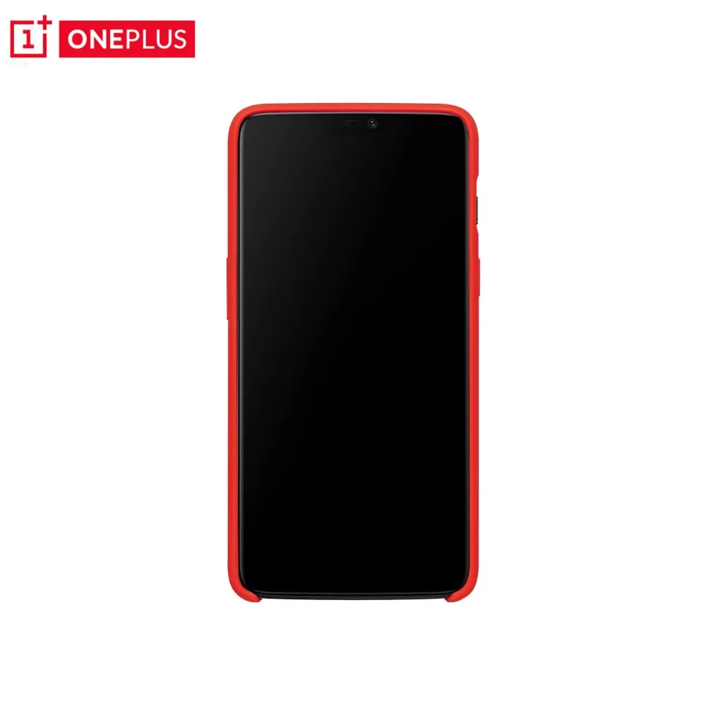 Оригинальный силиконовый защитный чехол OnePlus 6 красный натуральный Oneplus6 силикон +