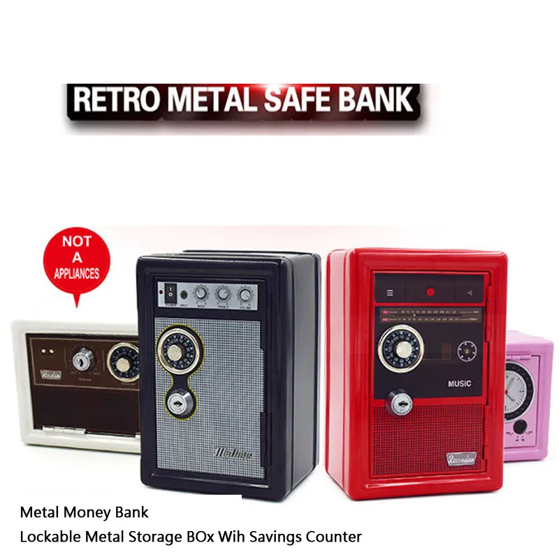 Банкомат копилка металлическая Копилка Банкомат Сейф Коробка Alcancias дети копилка экономия наличных бумажная монета банка депозит машина подарок для ребенка
