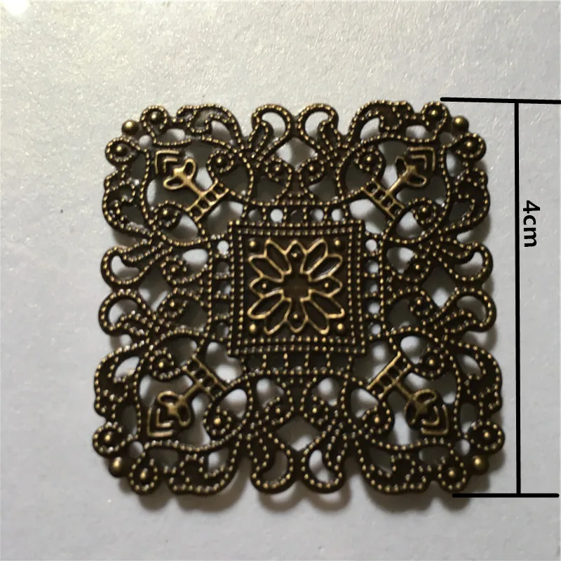 500 шт. оптовая продажа филигранные квадратные цветы аксессуары для ювелирных