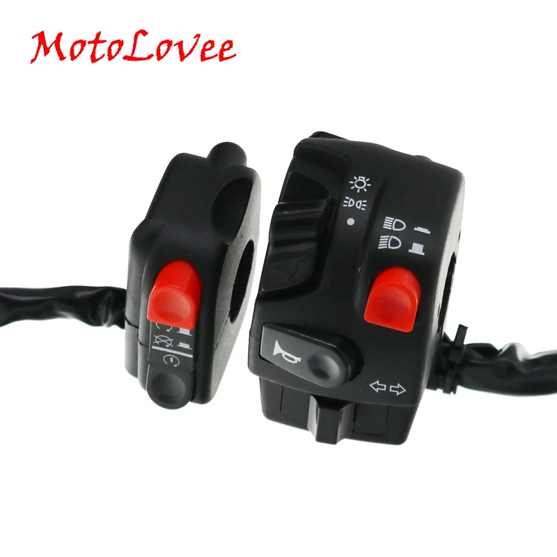 MotoLovee 22 мм переключатели для мотоцикла Электрический фонарь с поворотной кнопкой