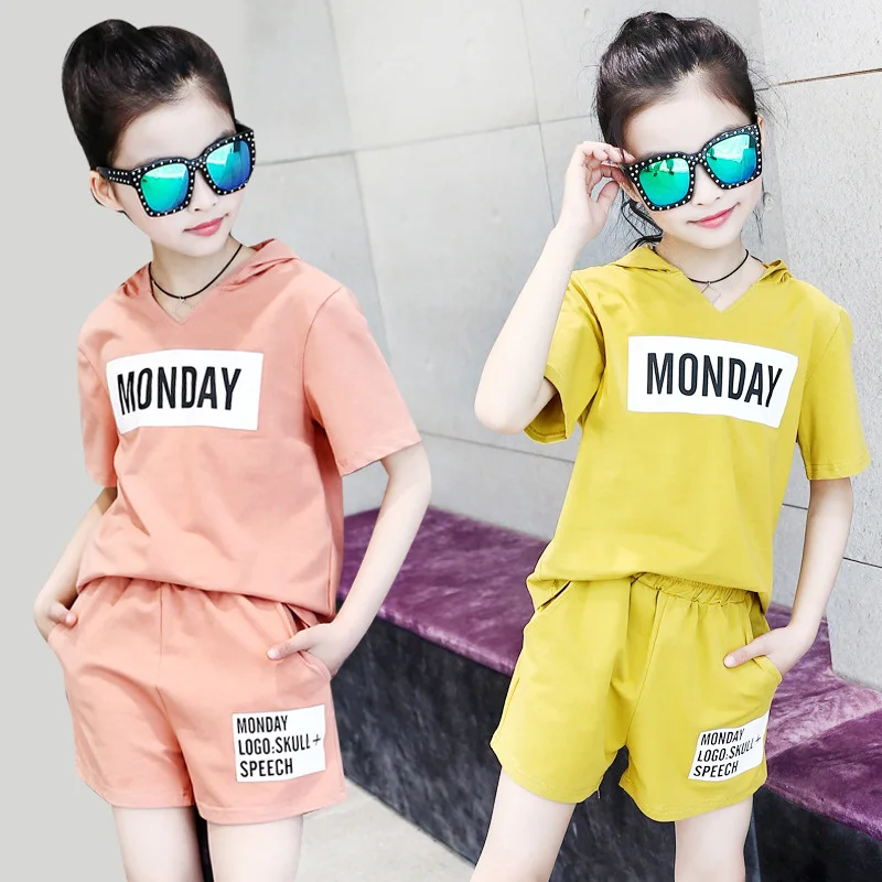 Ghftty для девочек Clothes100 % хлопок качество 2019 Новая летняя одежда маленьких Детская