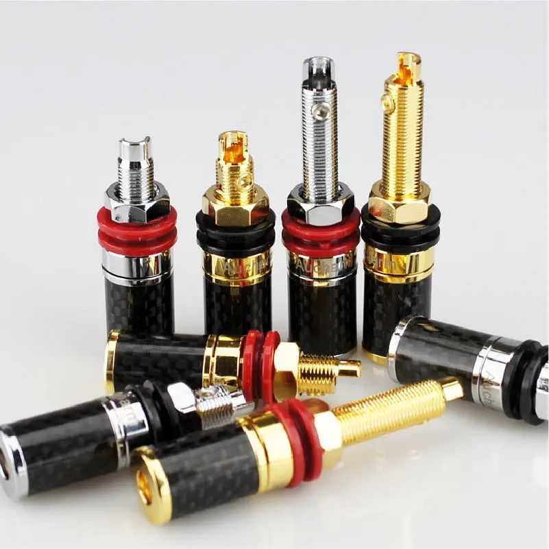

GZLOZONE One Pair (2pcs) Hifi 4N Carbon Fiber Copper Speaker Terminal L9-32