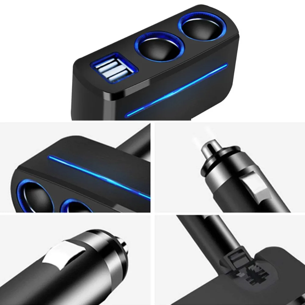 Автомобильный разветвитель с двумя USB-портами 12-24 В 120 Вт светодиодный зарядный
