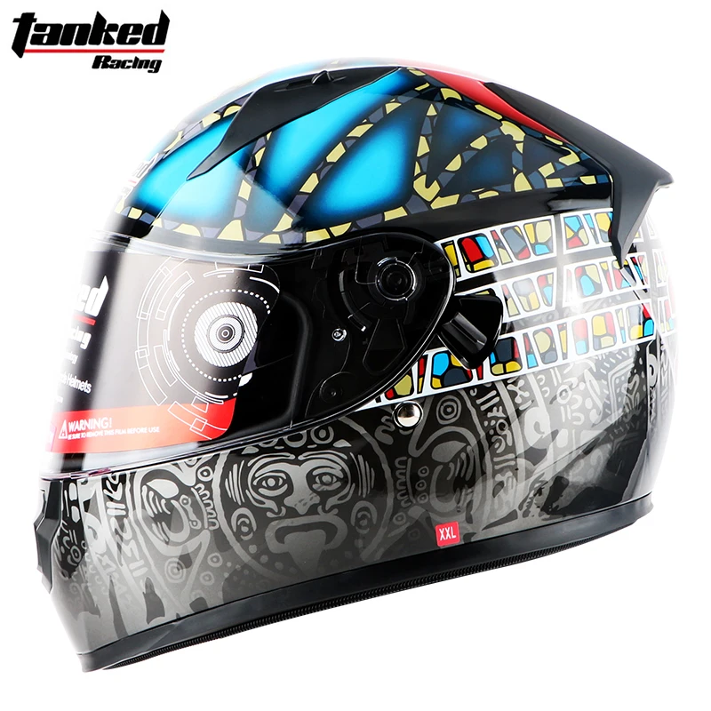 Бренд moto rcycle полный шлем для взрослых мужские cascos capacete мотоциклетный шлем moto cross шлемы с двойными линзами T129 - Цвет: 1