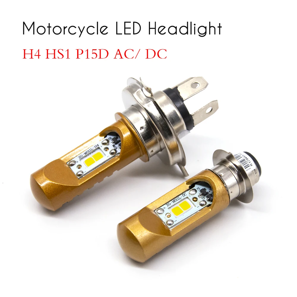 1 шт. светодиодная фара мотоцикла лампы H4 HS1 P15D H6M мото свет фар для Honda Yamaha Suzuki| |