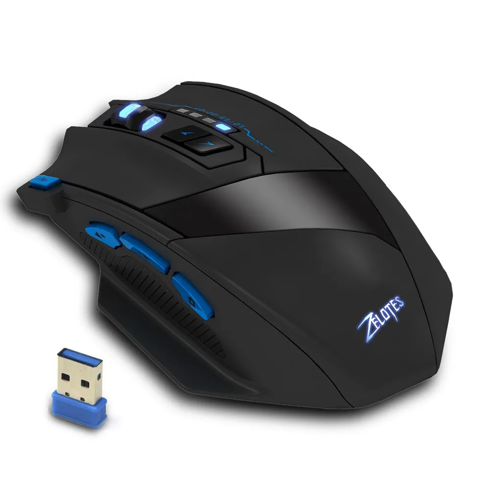ZELOTES F 15 Двухрежимная игровая мышь 2500 точек/дюйм беспроводная Регулируемая DPI