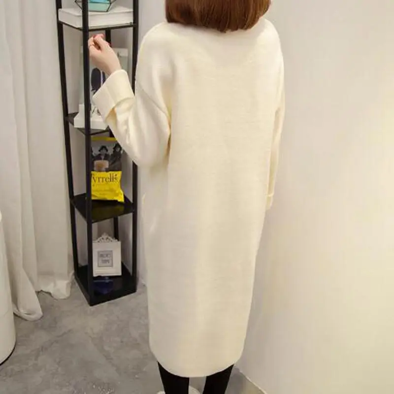 Новинка Женский весенне-осенне-зимний свитер высокого качества длинный кардиган