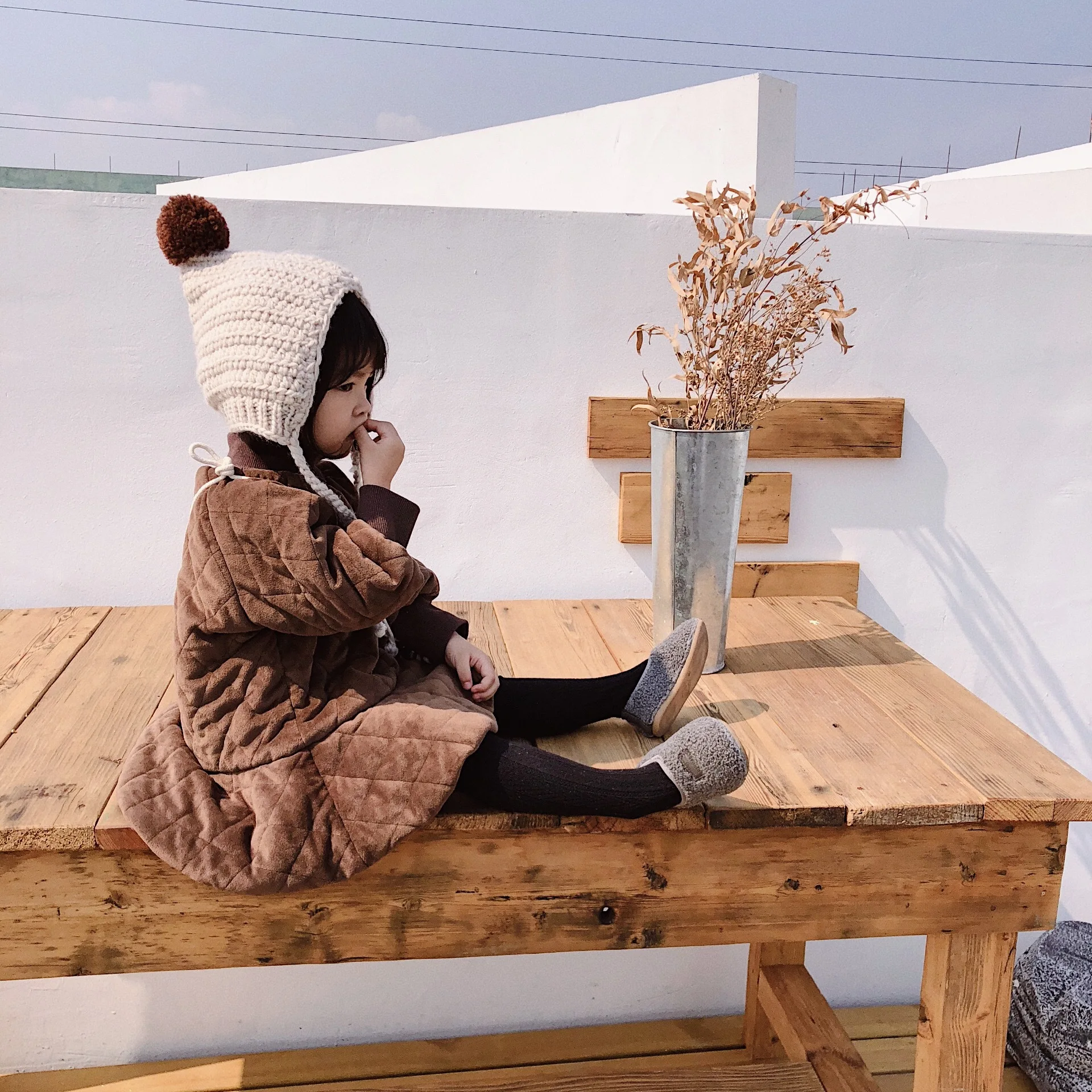 Зимние платья русалки в Корейском стиле из плотного флиса с пышными рукавами для маленьких девочек; Модное детское теплое платье принцессы; одежда