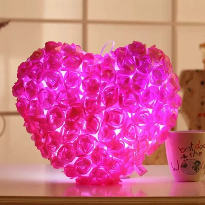 Любовь Сердце розы светодиод мигает Подушки плюшевые игрушки свадебный подарок