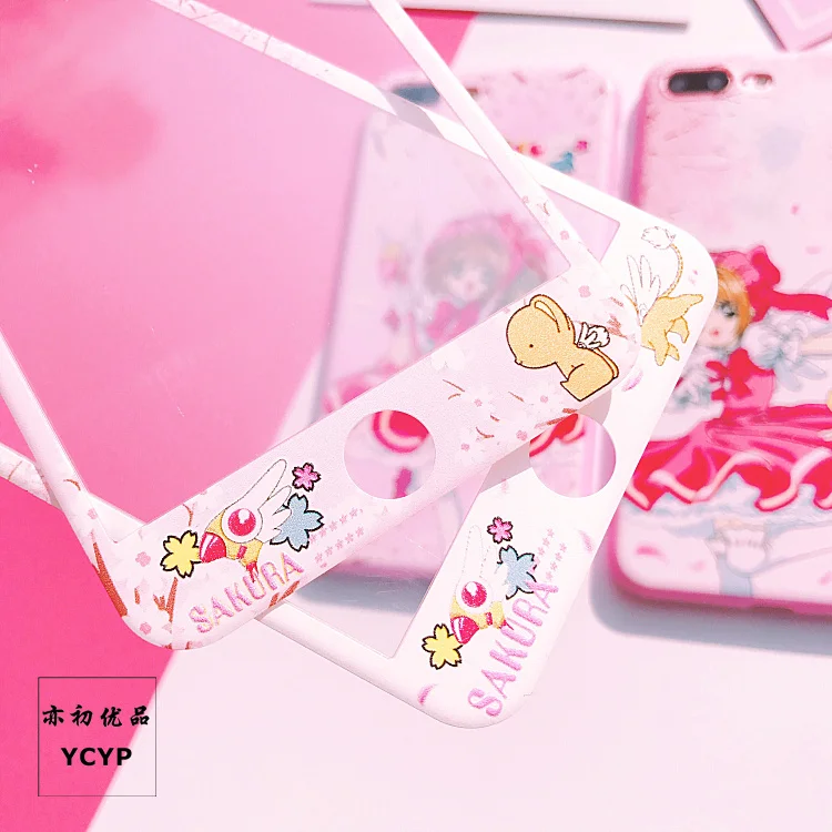 Чехол Sakura для iphone X Cardcaptor+ Защитная пленка для экрана из закаленного стекла для iphone 6 6s Plus 7 7plus 8 8plus Сейлор Мун