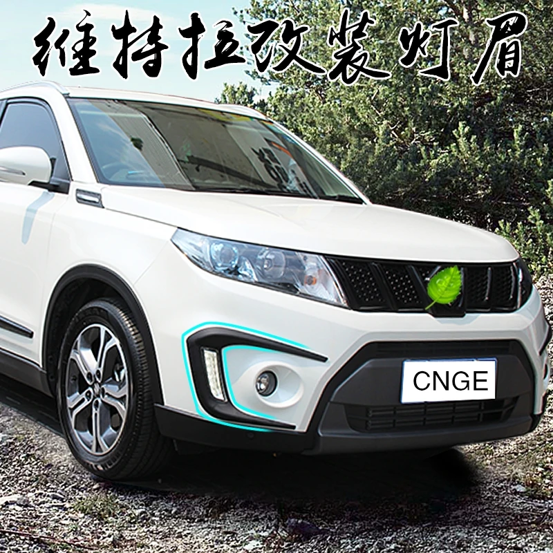 For Suzuki Vitara Escudo 2016 Front Bumper Fog Lamp Light Eyelid Eyebrow Protector Scuff Cover Kit Trim car Accessories | Автомобили и