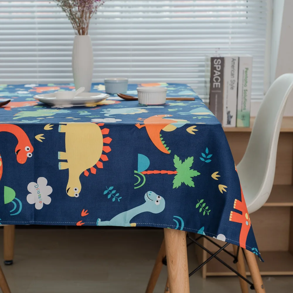 Милый мультяшный динозавр Декоративная скатерть детская Крышка для стола
