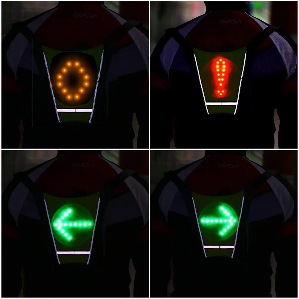 

High Cycling Bicycle LED Wireless Safety Turn Signal Light Vest for Riding Night Guiding DOG88