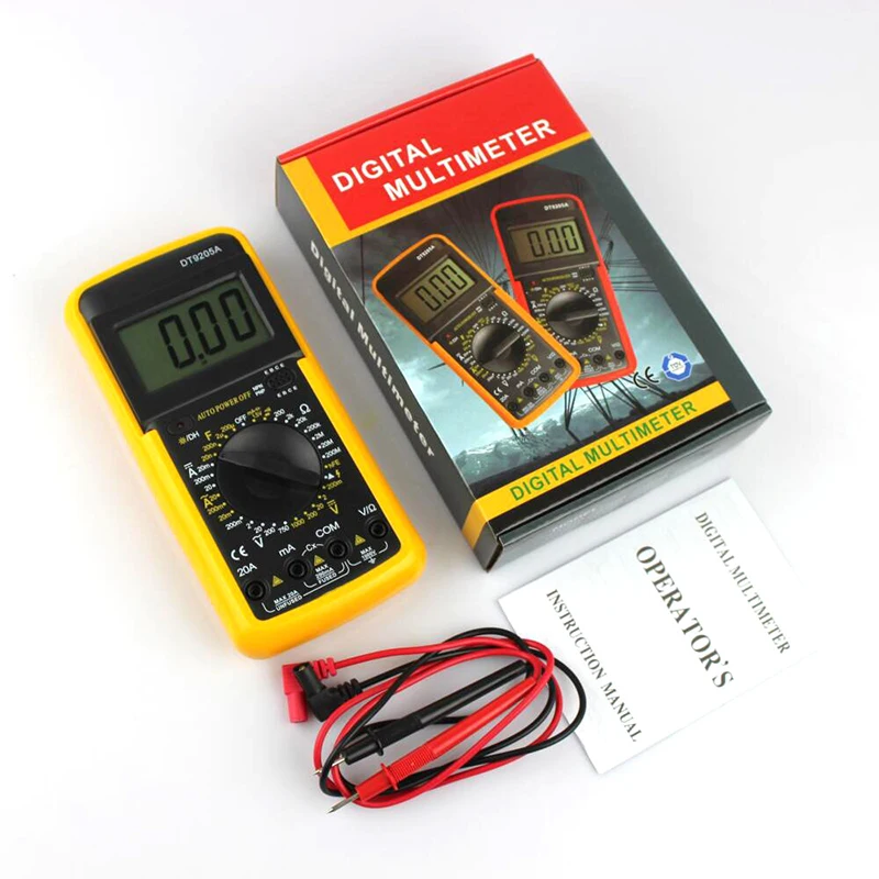 Quevinal Цифровой мультиметр DT9205A портативный с ИК тестом 9205 30 шт. универсальный