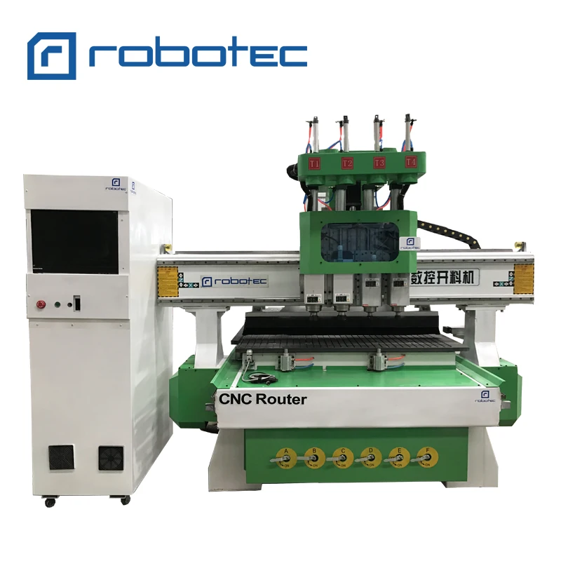 Высокопроизводительный 4-осевой фрезерный станок с ЧПУ несколькими головками