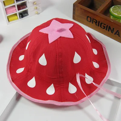 Новая детская Солнцезащитная шляпа с козырьком мультяшная клубника весна-лето