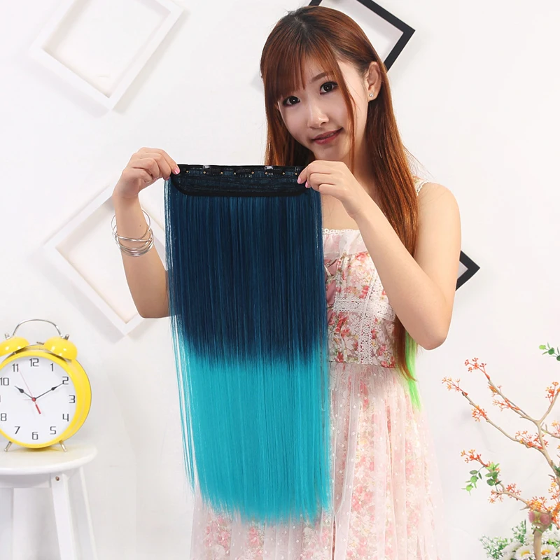 5 Клипы Женщин Высокой Температуре Устойчивы Волокна Синтетические Парики Клип в