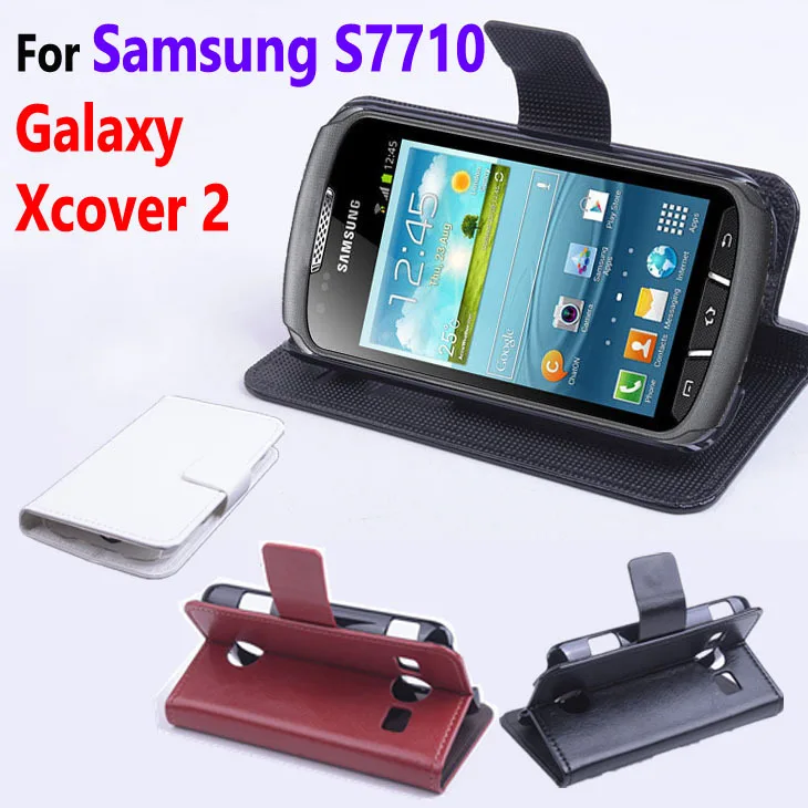 Кожаный чехол для samsung Galaxy Xcover 2 S7710 флип с отделением карт Xcover2 S 7710 кожаные чехлы