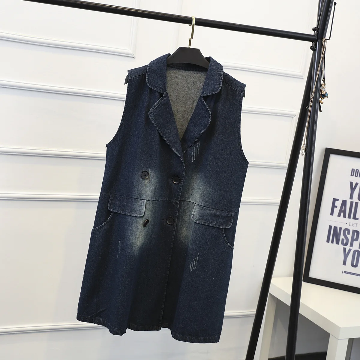 Женский джинсовый жилет LXMSTH повседневный облегающий без рукавов с двойным слоем