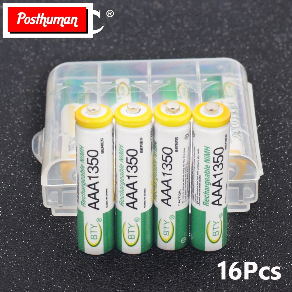 Postuman 16 шт. aaa Nimh аккумуляторная батарея 1 2 в AAA Ni MH HR03 LR03 MN2400 R03 3A 1350 мАч аккумуляторы