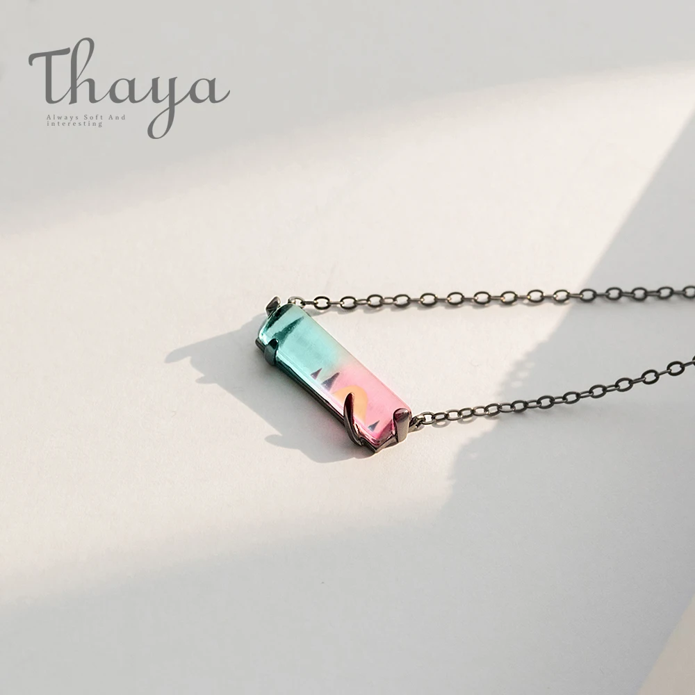 Женское Ожерелье Thaya Sunset прозрачная Подвеска из серебра и черного цвета с